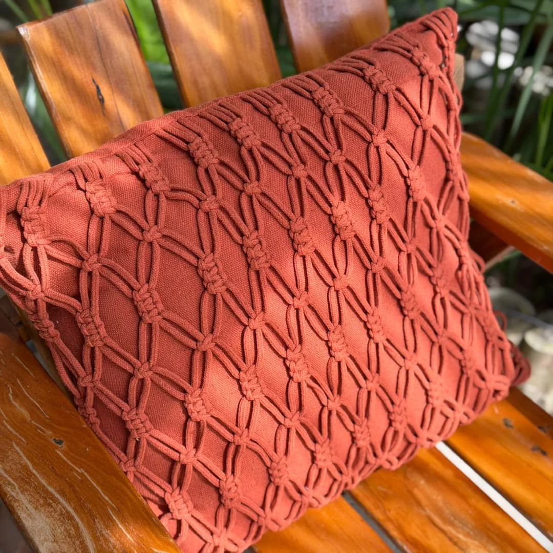 Capa de almofada Colmeia Terra do Sol 45cmx45cm