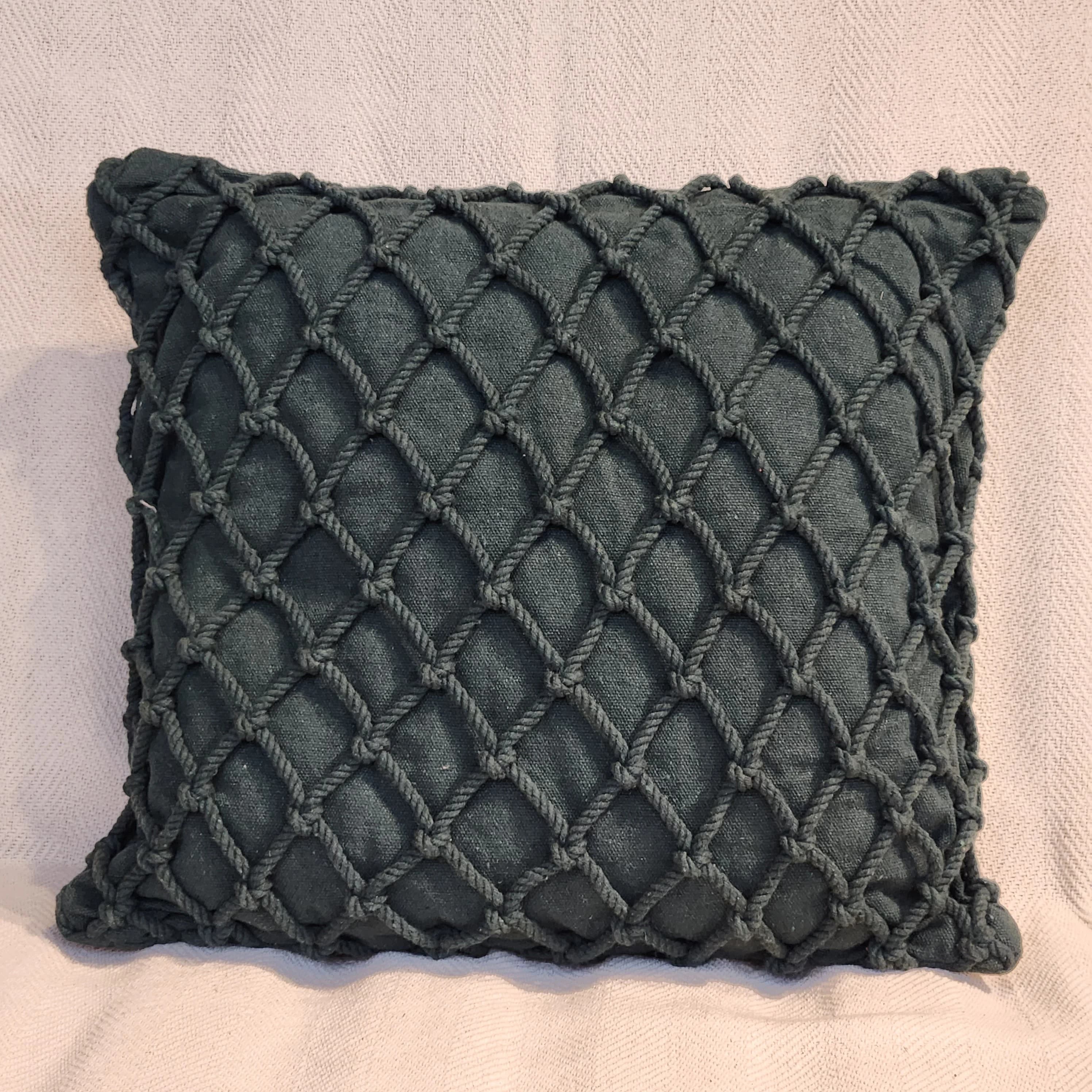 Capa de Almofa Macramê Com Corda 45x45