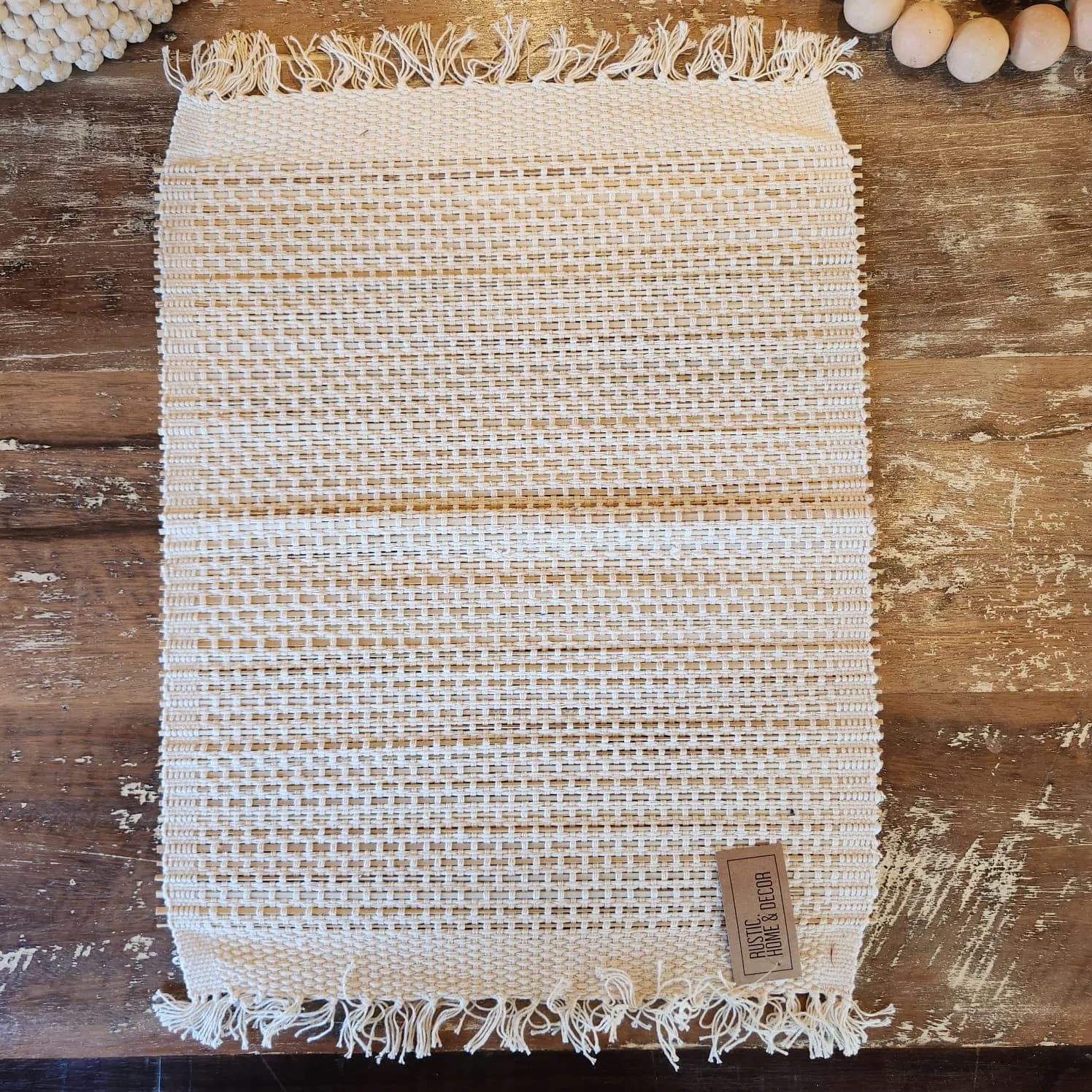 Sousplat algodão com palha natural 45cm x 35cm