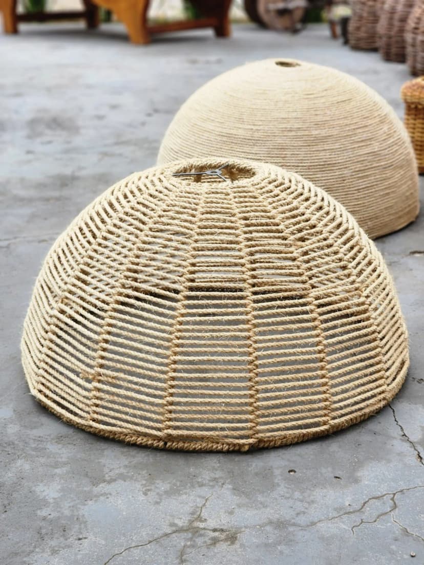 Luminária Cúpula Vazada Sisal