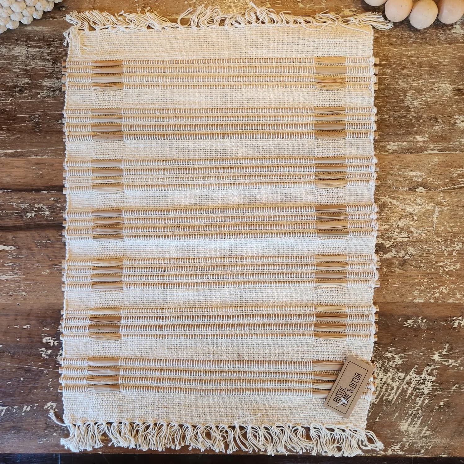 Sousplat algodão com palha natural 45cm x 35cm