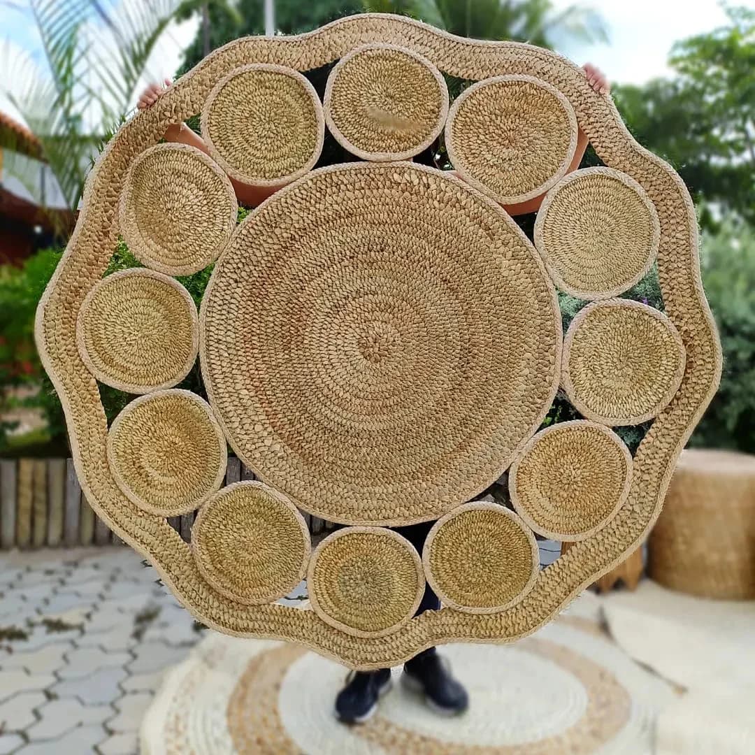 Tapete de Palha Flor.