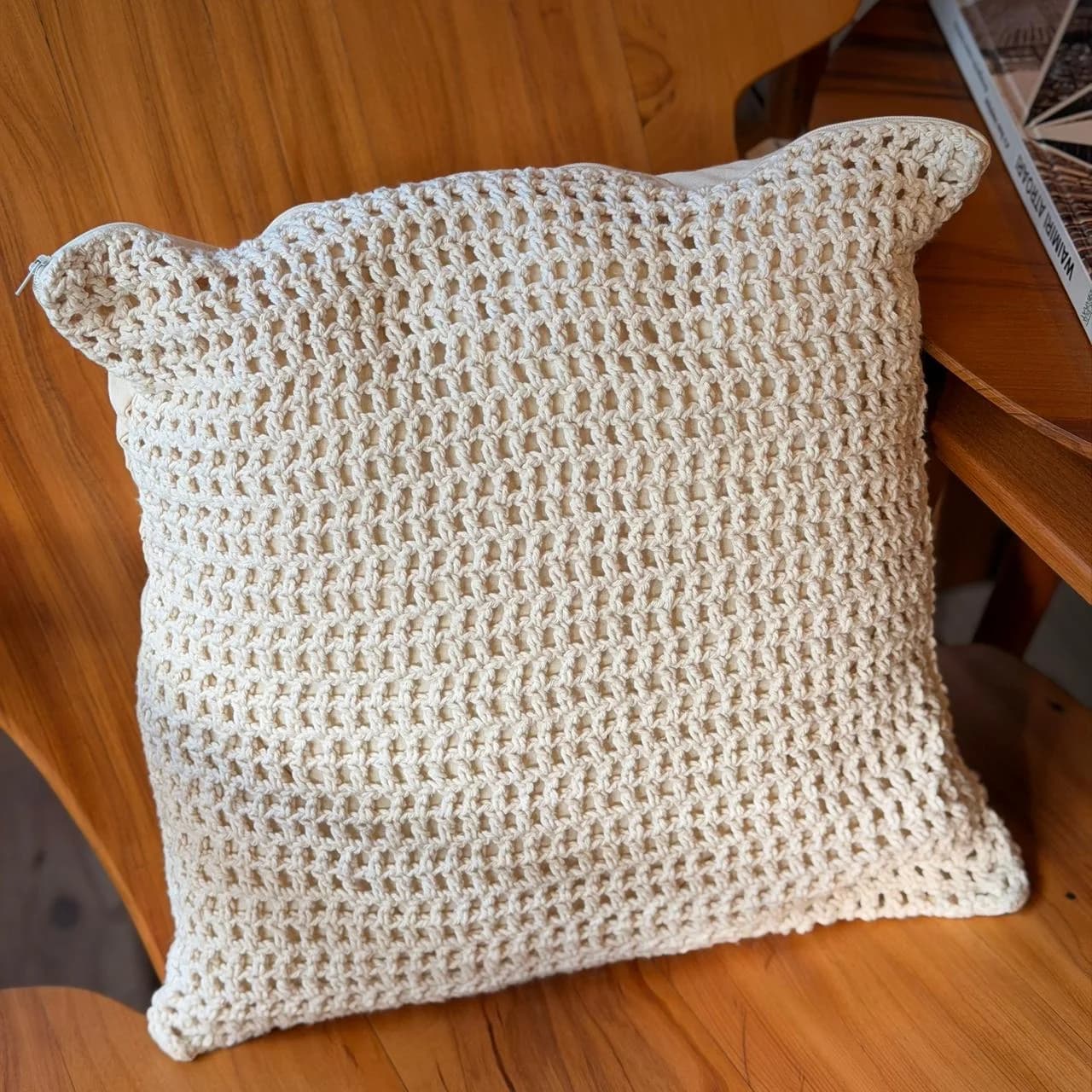 Capa de almofada Crochêzinho 45cmx45cm