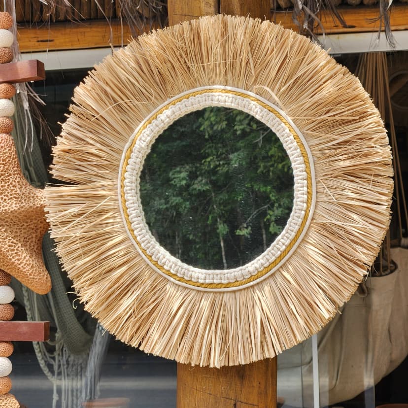 Espelho Palha da Costa c/ Macramê.