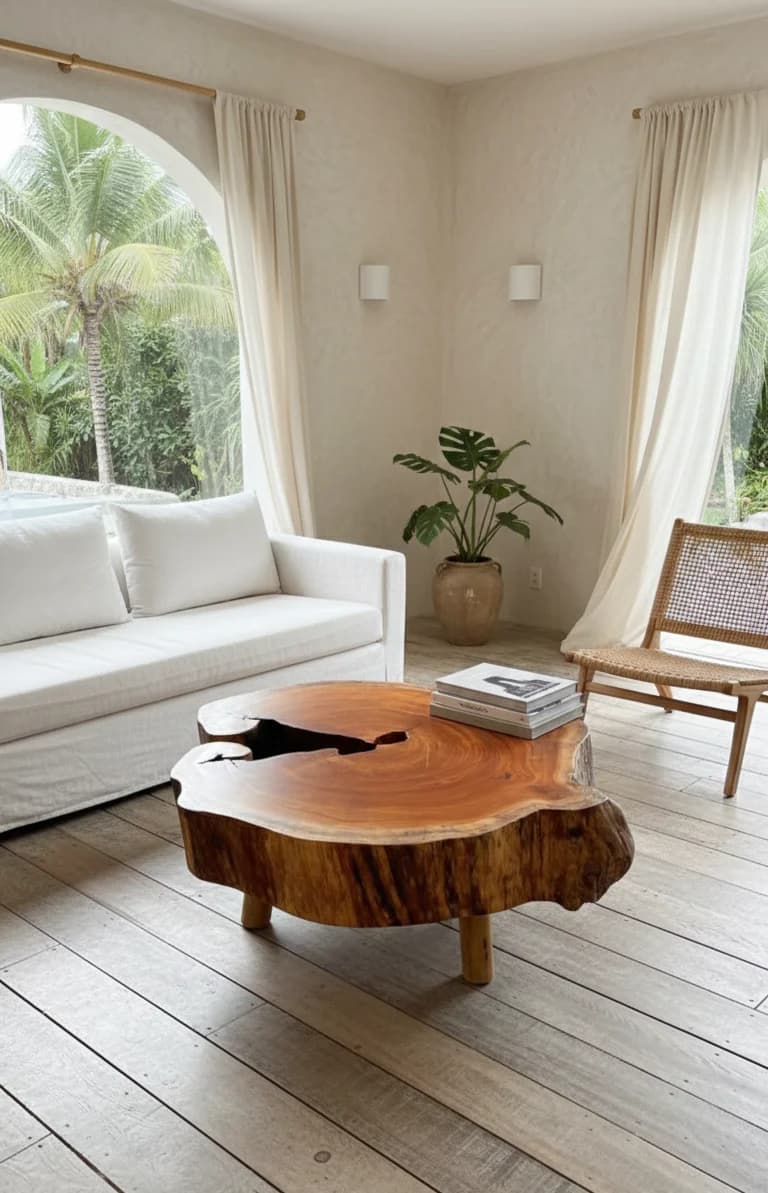 Mesa de Centro Bolacha Madeira Rustic.