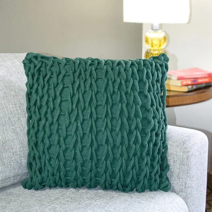 Capa de almofada Ponto Crochê 50cmx50cm 2