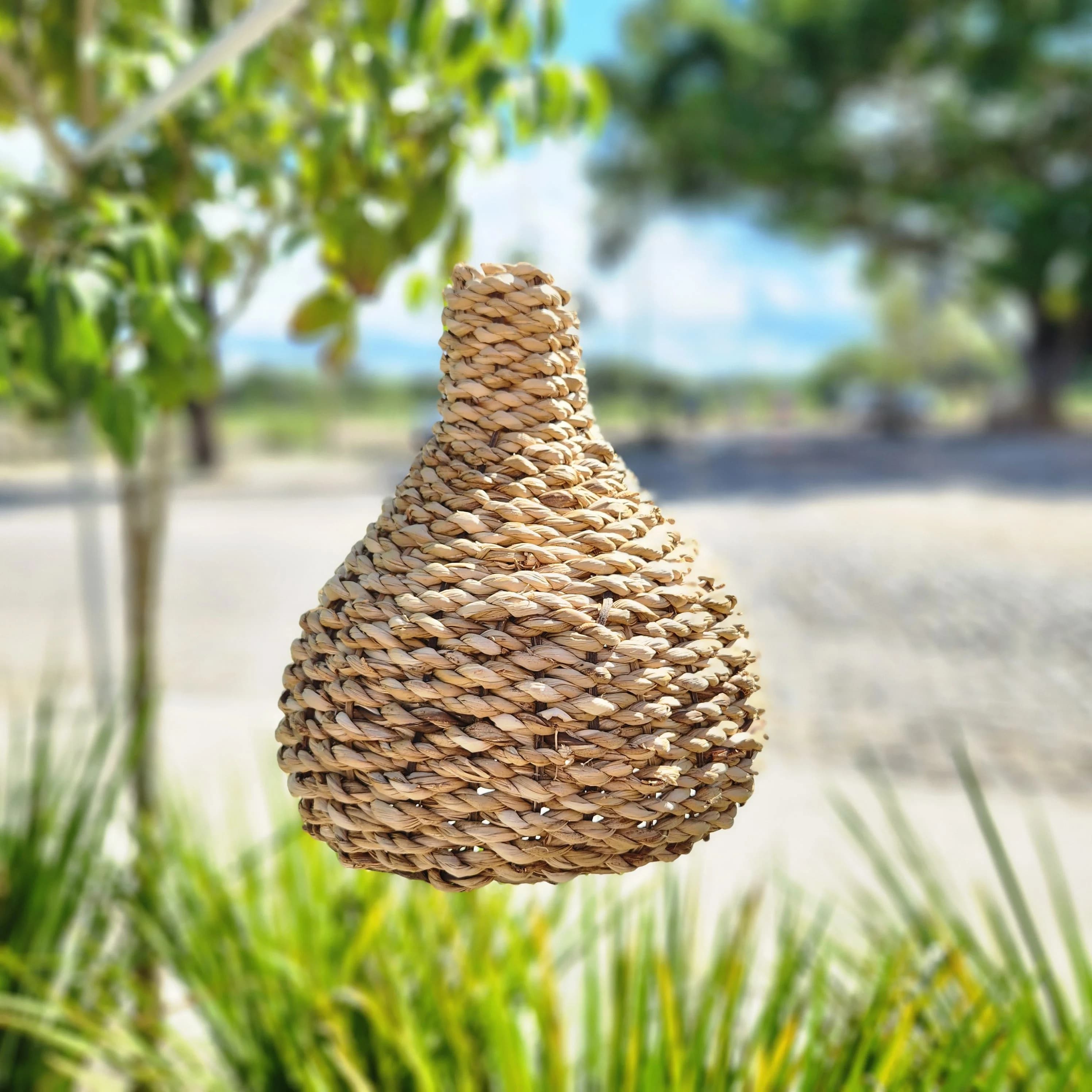 Luminária Gota em Corda de Taboa. P/M/G