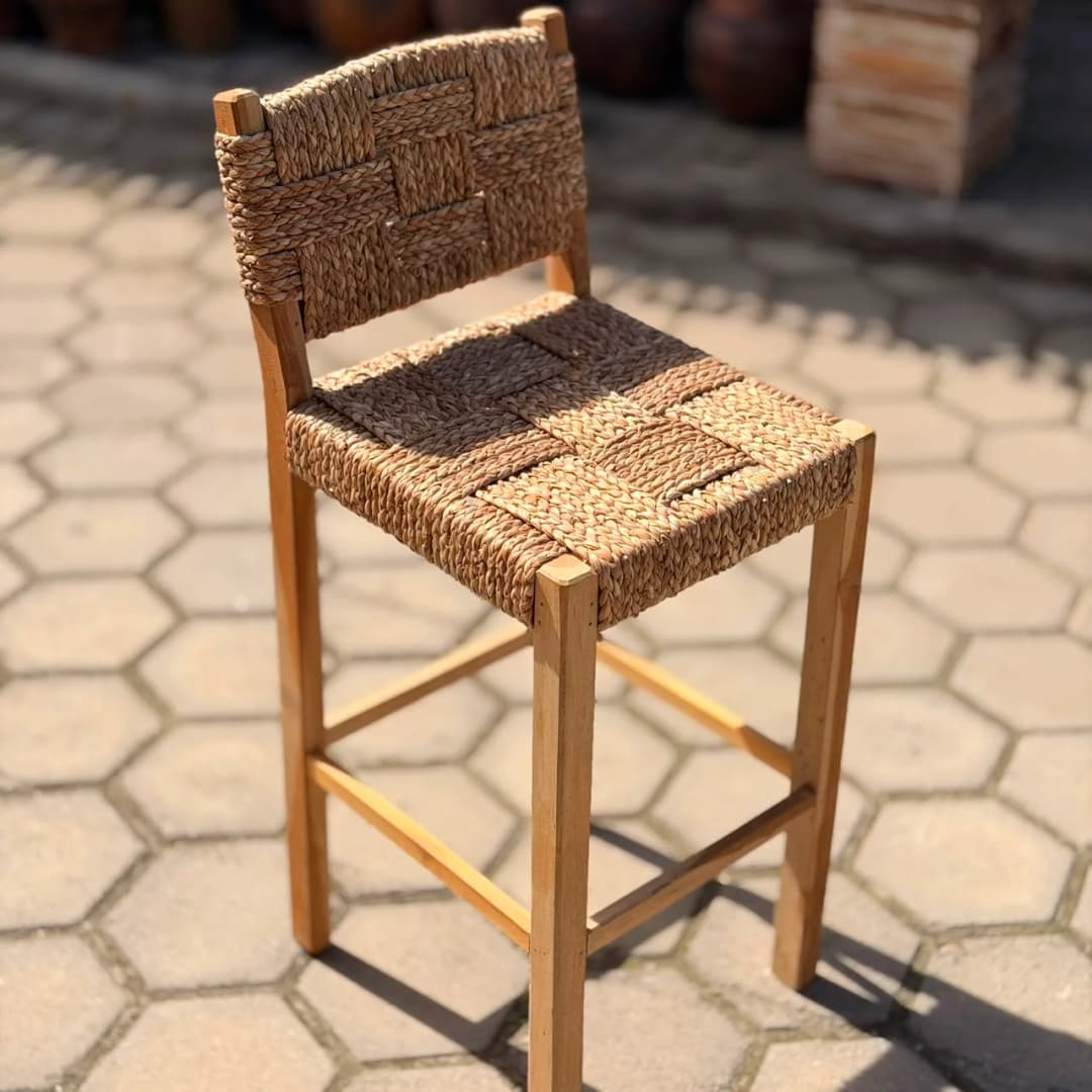 Banqueta Alta De Taboa Trançada 70CM