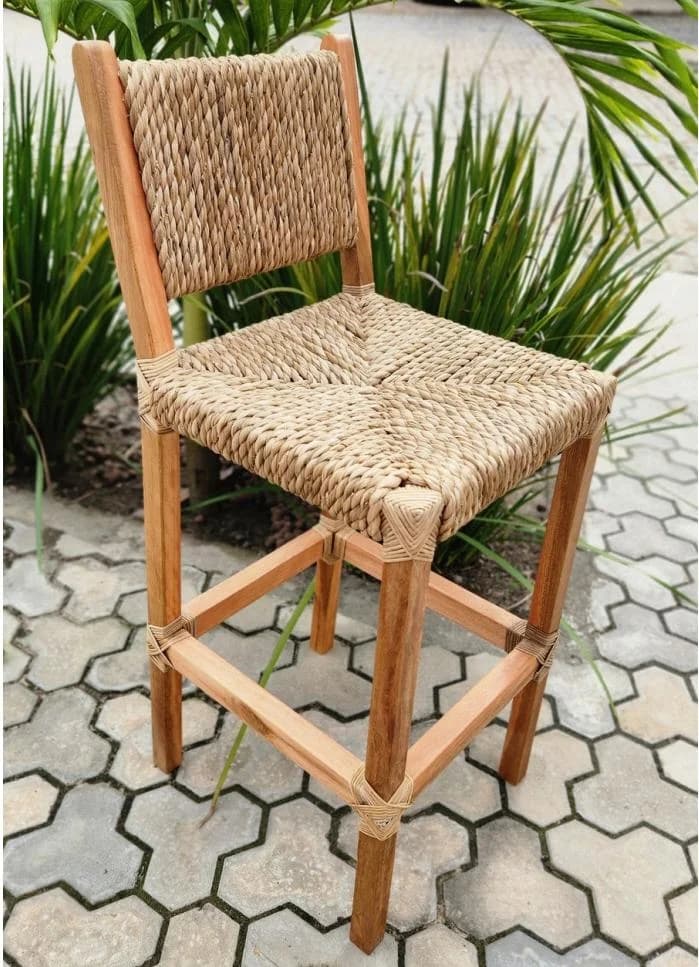Banqueta de Taboa com encosto